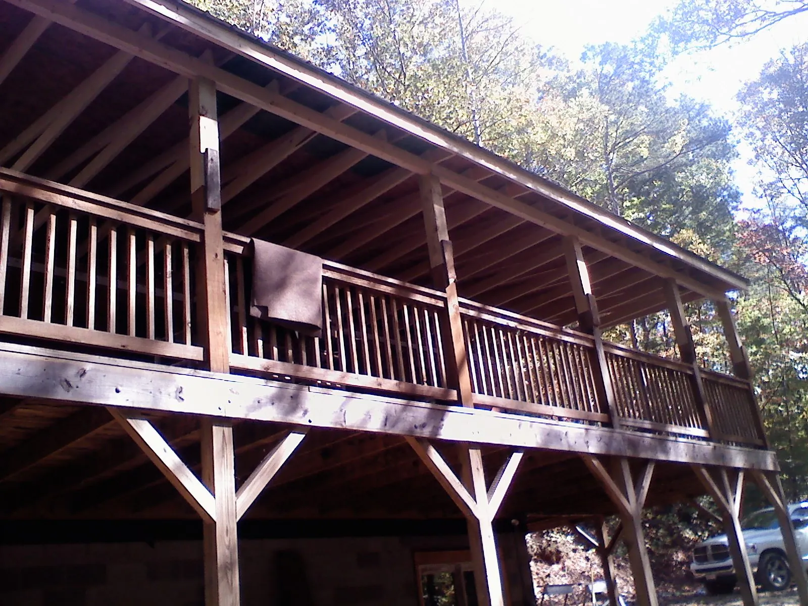Timber framing under a new elevated porch and deck — Roof Leak Repair in Merino by Roofing Brothers